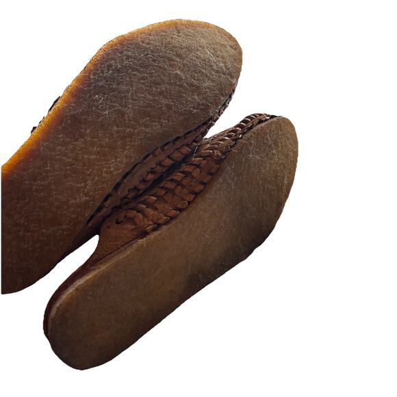 Size 10 Women's Mohinders Woven Leather Slip On Slides in Honey (Brown) - Picture 4 of 4